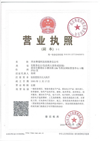 The company's business license