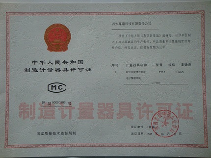 Measuring instruments manufacturing license